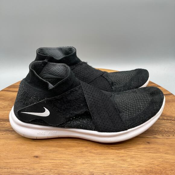 Nike Free RN Motion Flyknit Shoes Womens Size 9 Black Running Comfort Walking - Picture 1 of 8